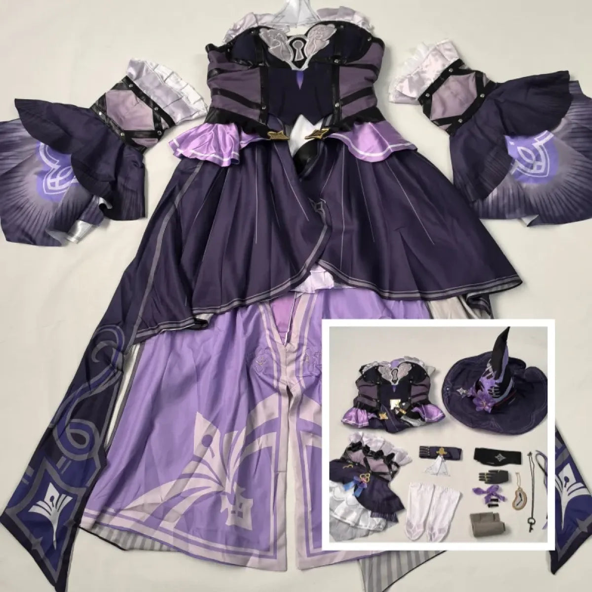 Gothic Herta Cosplay Dress – Fantasy Witch Lolita Costume Set - All Dresses - Sets - 4