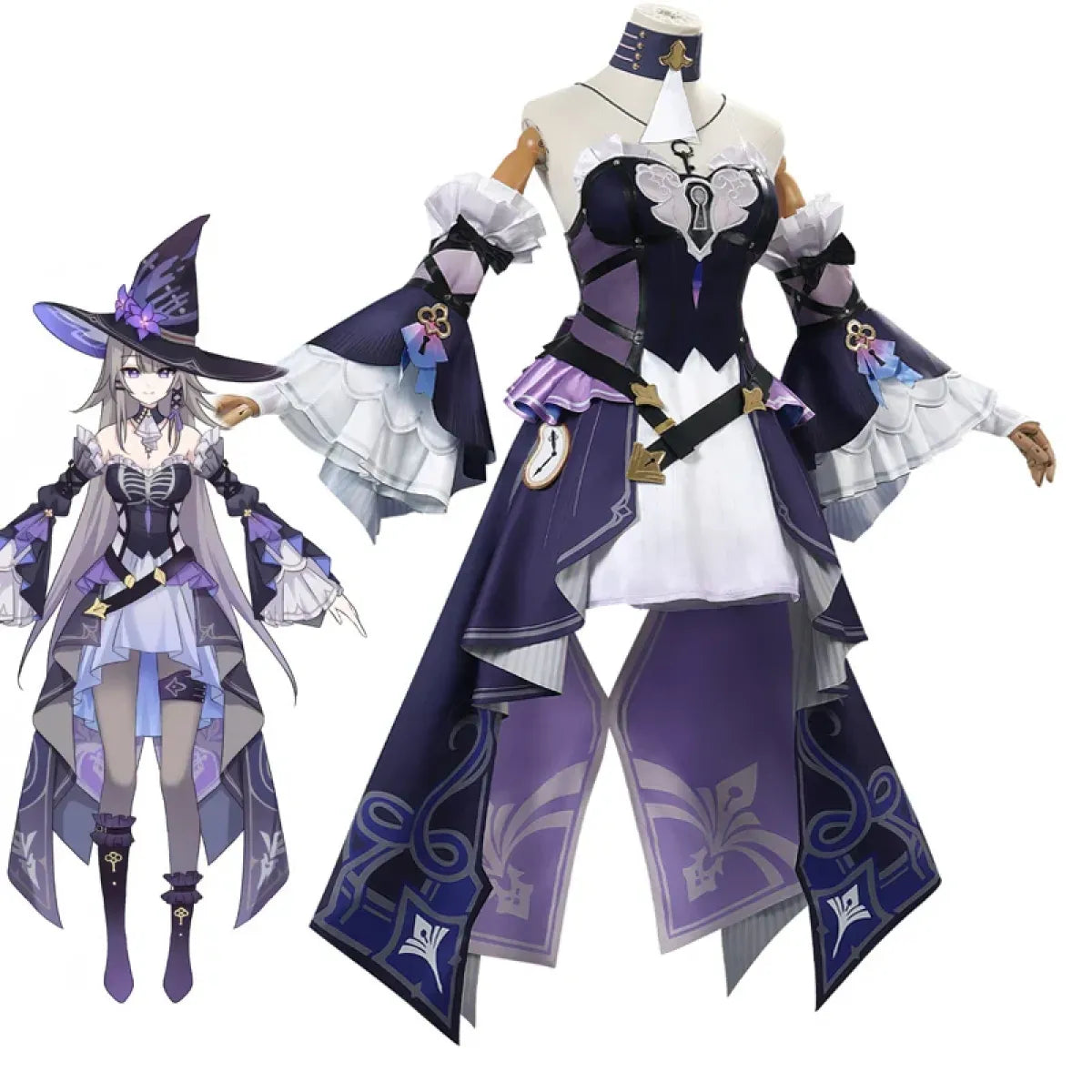 Gothic Herta Cosplay Dress – Fantasy Witch Lolita Costume Set - All Dresses - Sets - 3