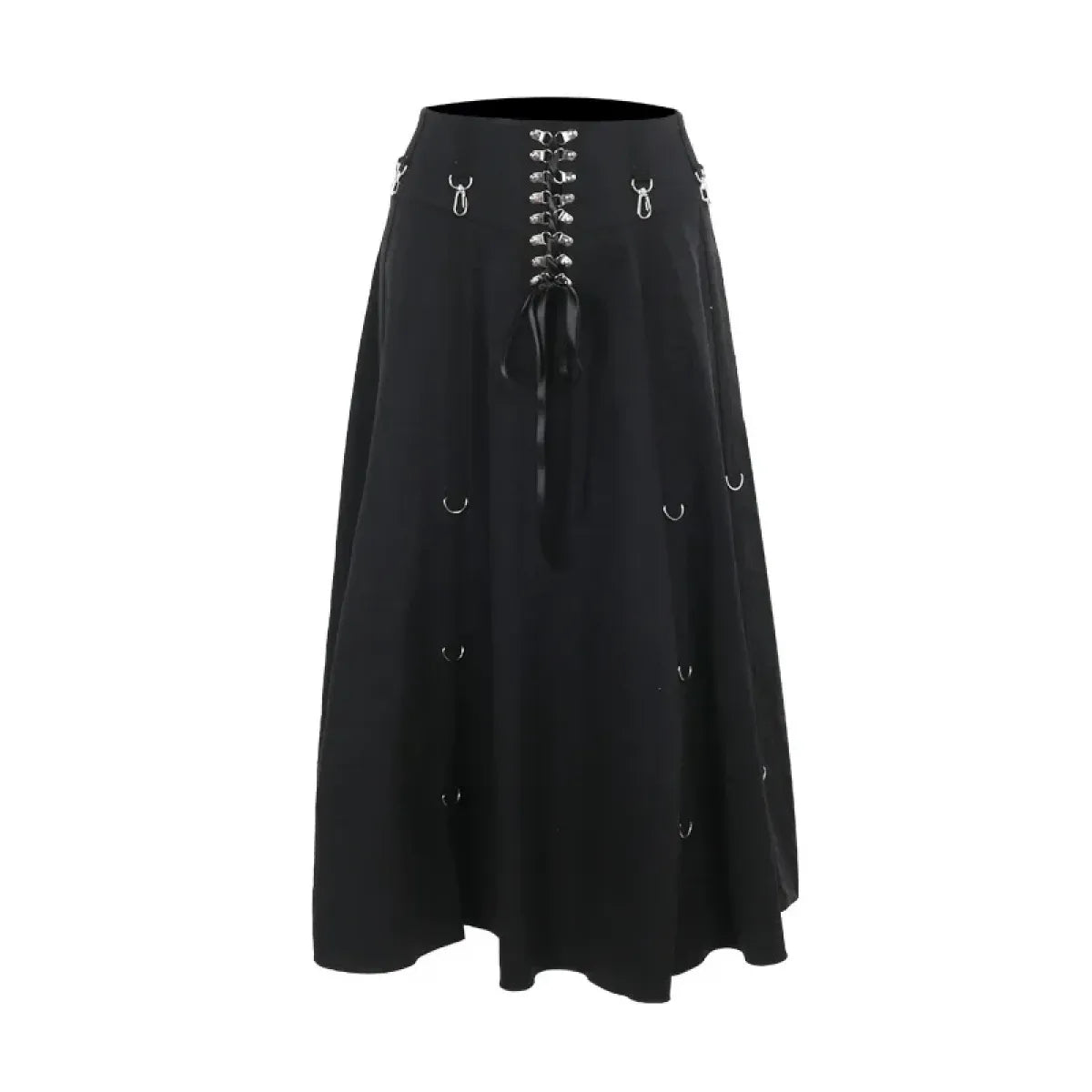 Gothic High Waist Ruffle Skirt – Punk Grunge Corset A-Line Skirt - Bottoms - Skirts - 8