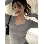 Gothic Irregular Hem Long Sleeve Top - T-Shirts - T-Shirts - 2