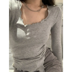 Gothic Irregular Hem Long Sleeve Top - T-Shirts - T-Shirts - 4