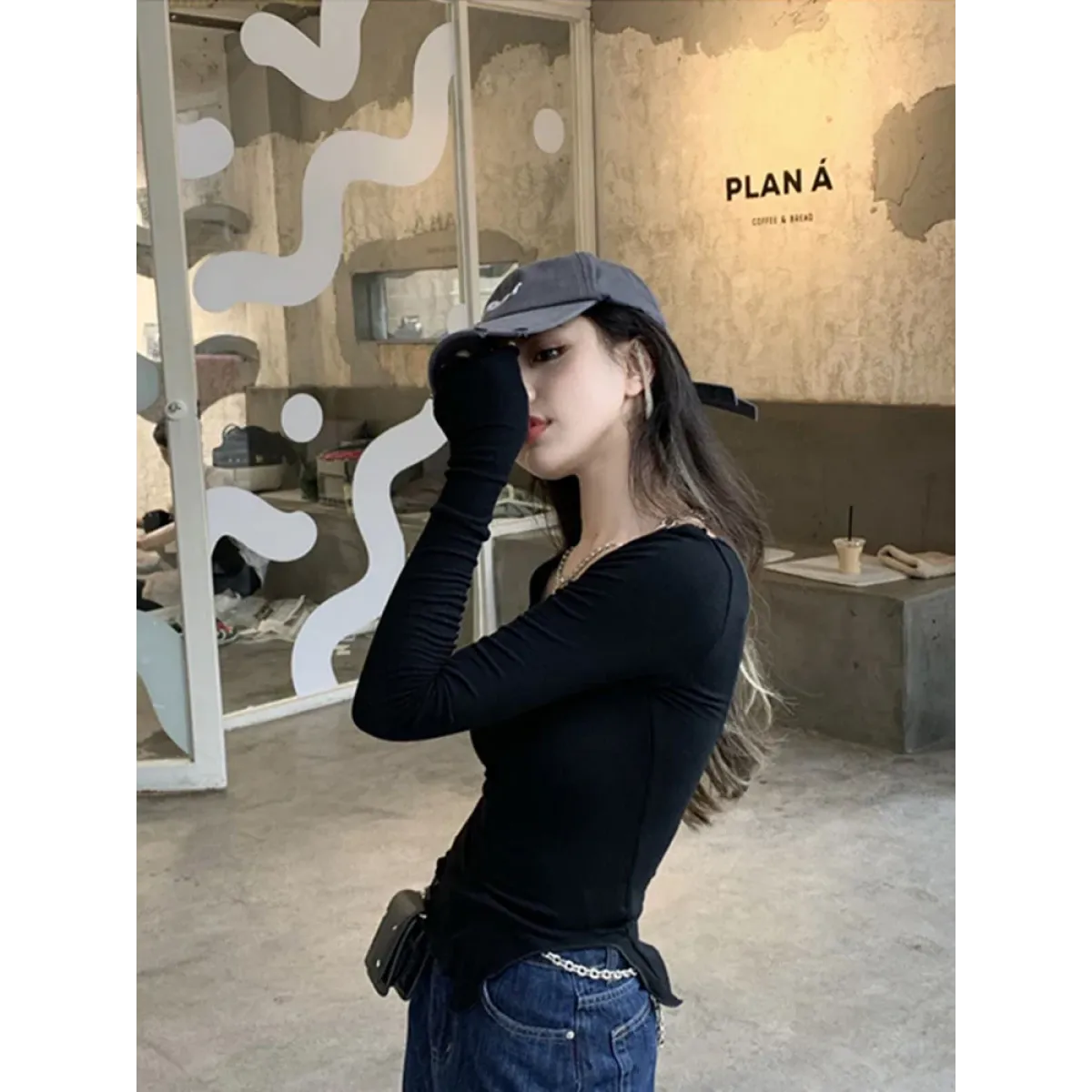 Gothic Irregular Hem Long Sleeve Top - T-Shirts - T-Shirts - 5