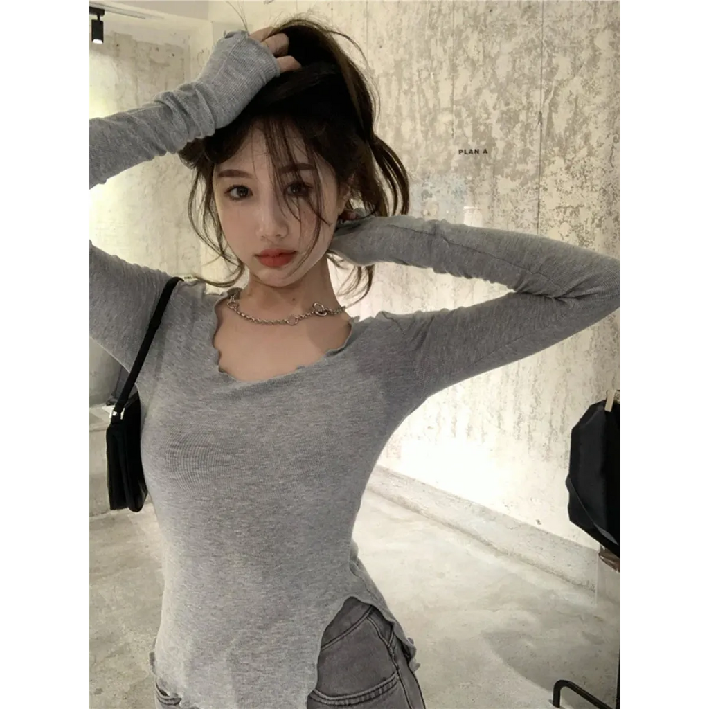 Gothic Irregular Hem Long Sleeve Top - T-Shirts - T-Shirts - 6