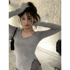 Gothic Irregular Hem Long Sleeve Top - T-Shirts - T-Shirts - 6