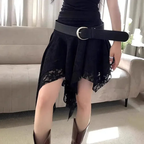 Gothic Lace Asymmetrical Skirt - Bottoms - Skirts - 2