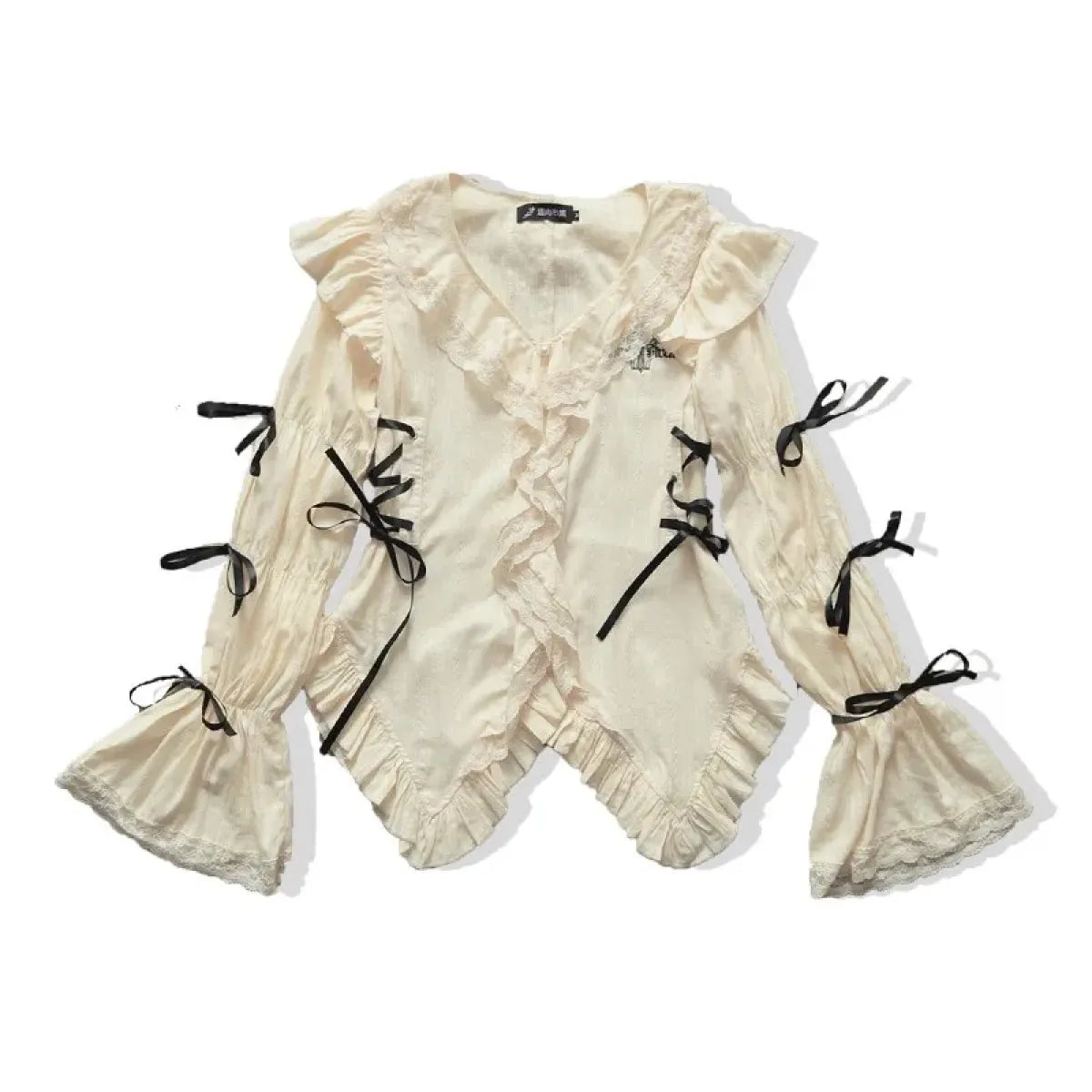 Gothic Lace Blouse – Irregular Harajuku Lolita Top - Best Sellers - Long - Round - Blouses - 1