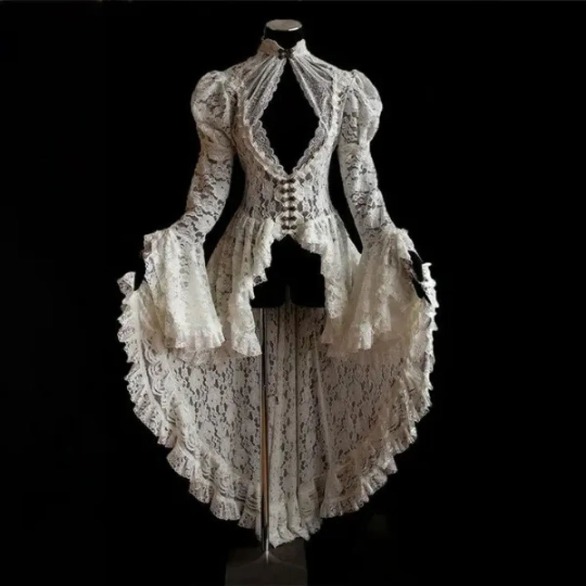 Gothic Lace Renaissance Dress – Vintage Medieval Cosplay - All Dresses - Long - Cosplay - 3