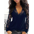 Gothic Lace V-Neck Blouse - T-Shirts - Blouses - 6