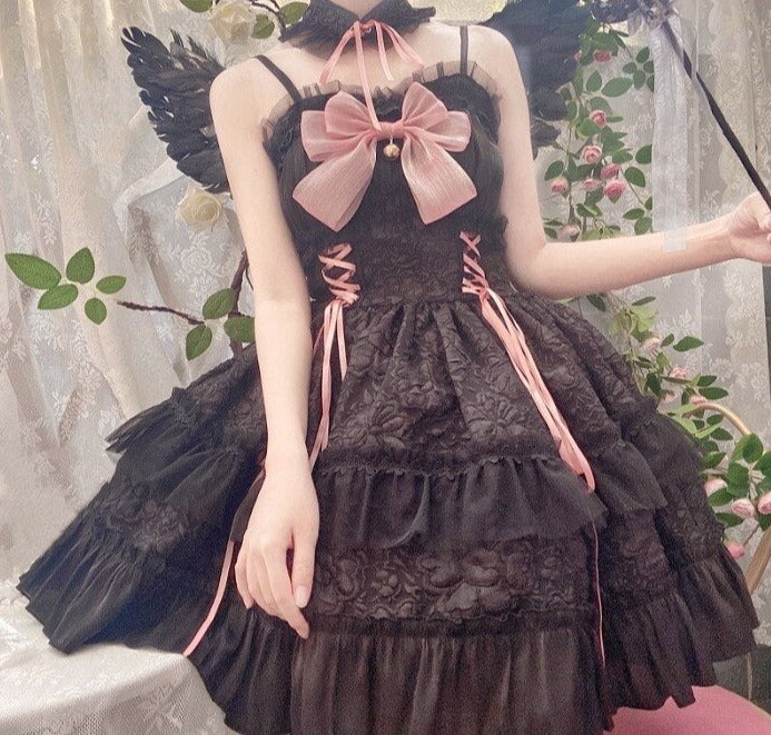 Dark Gothic Lolita Bow Lace Mini Dress - All Dresses - Dresses - 4 - 2024