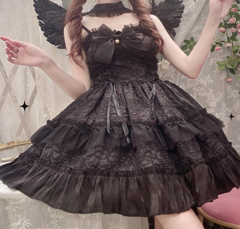 Dark Gothic Lolita Bow Lace Mini Dress - All Dresses - Dresses - 6 - 2024