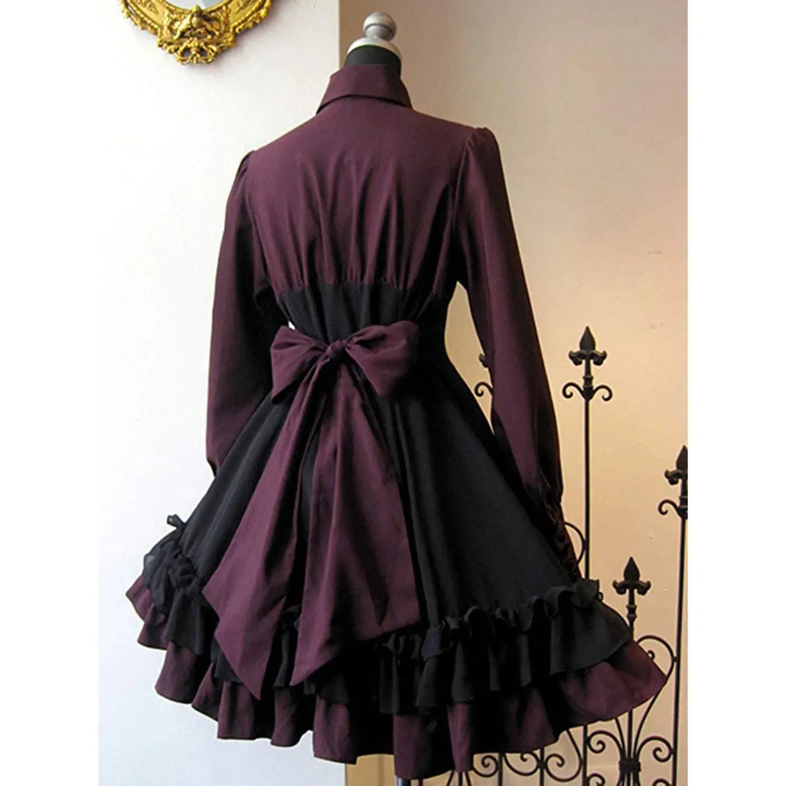 Autumn Elegant Gothic Lolita Dress - Pleated Lace-Up - All Dresses - Dresses - 4 - 2024