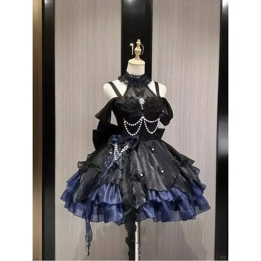 Fairy Ruffle Bow High-Low Gothic Lolita JSK Dress - All Dresses - Lolita Dress - 4