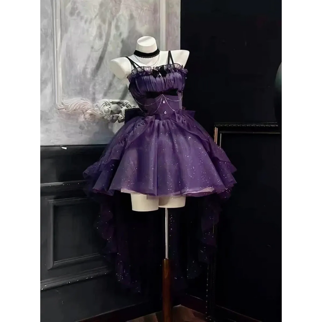 Fairy Ruffle Bow High-Low Gothic Lolita JSK Dress - All Dresses - Lolita Dress - 12