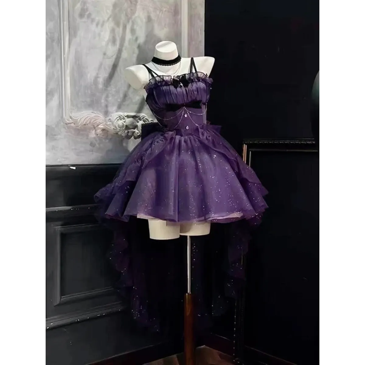 Fairy Ruffle Bow High-Low Gothic Lolita JSK Dress - All Dresses - Lolita Dress - 12