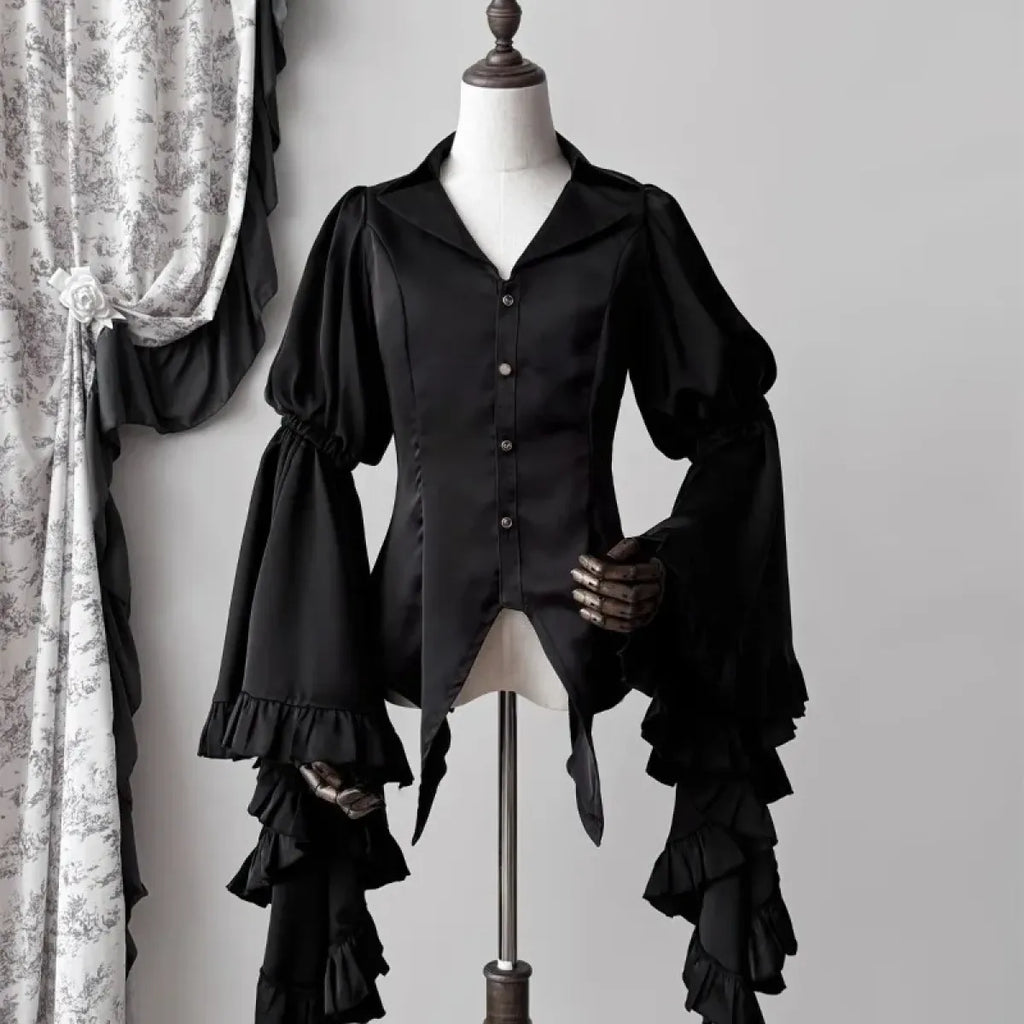 Gothic Lolita Flare Sleeve Victorian Blouse - Women’s Clothing & Accessories - Blouse - 1