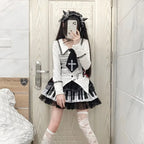Piano Skirt – Gothic Lolita Polka Dot Lace - Bottoms - Skirts - 4