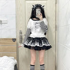 Piano Skirt – Gothic Lolita Polka Dot Lace - Bottoms - Skirts - 5
