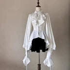 Gothic Lolita Ruffle Asymmetrical Blouse - Women’s Clothing & Accessories - Blouse - 4