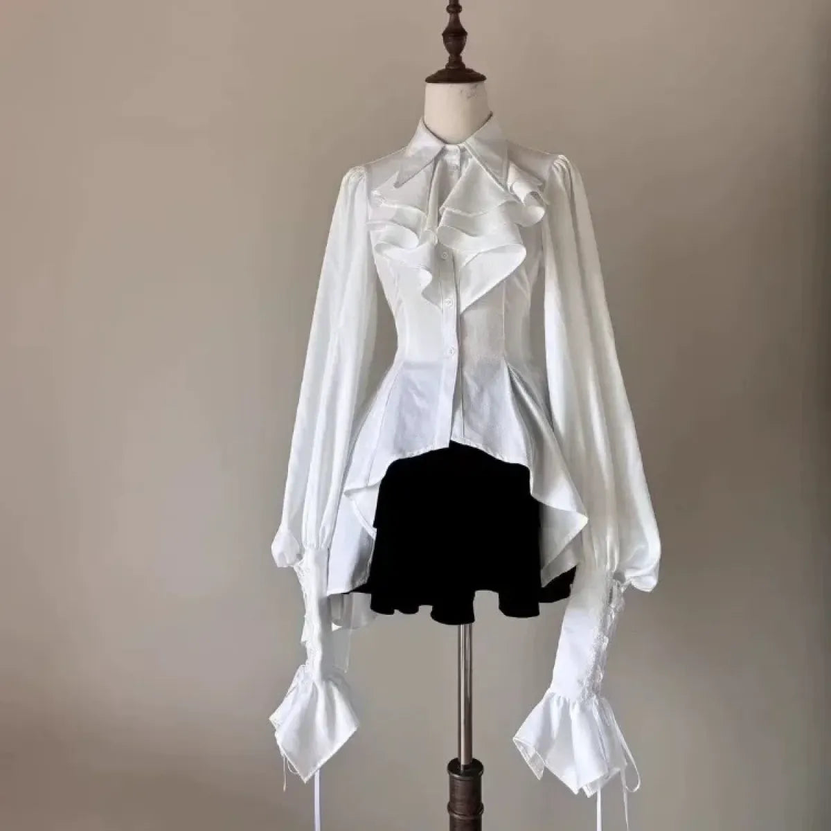 Gothic Lolita Ruffle Asymmetrical Blouse - Women’s Clothing & Accessories - Blouse - 4
