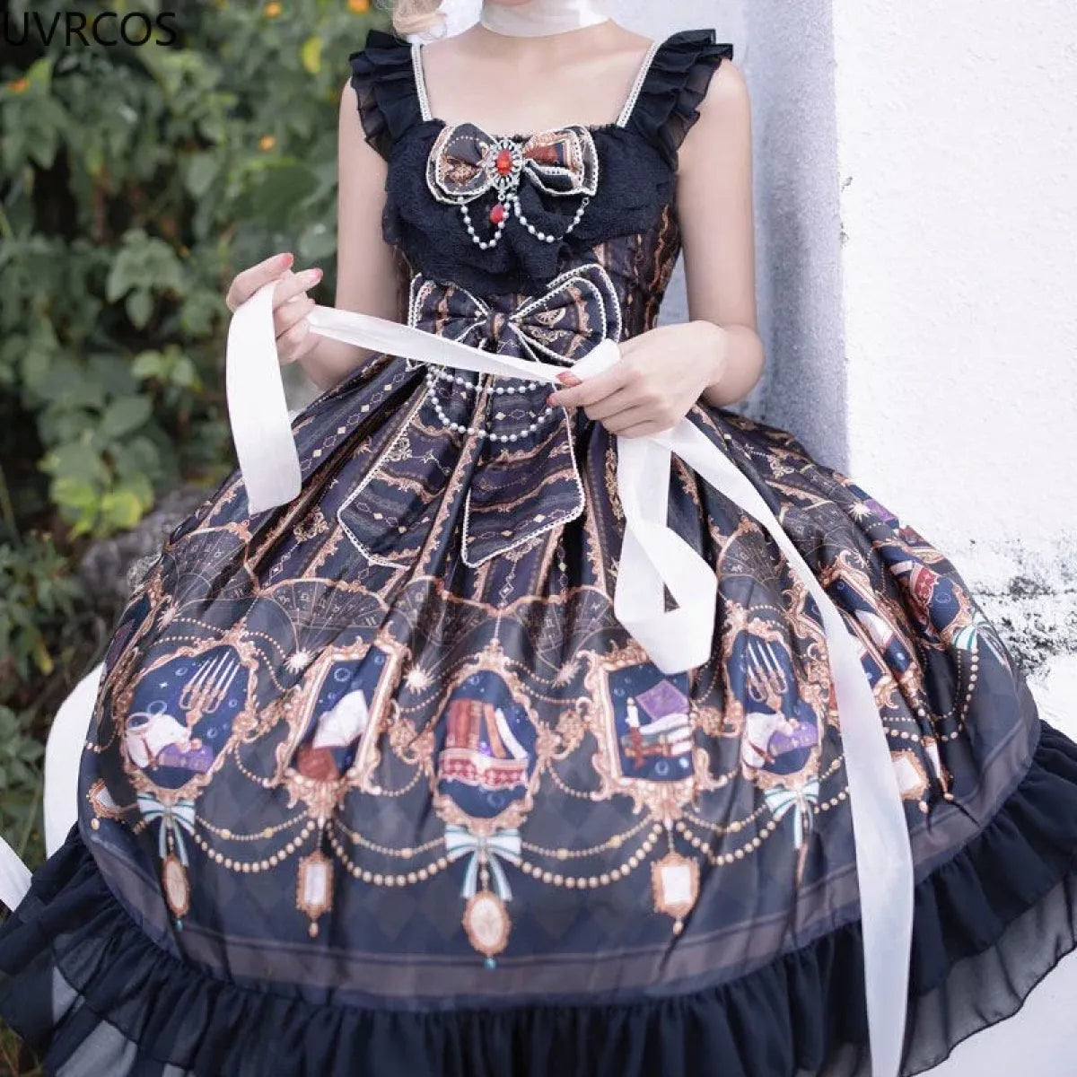 Victoria Vintage Gothic Lolita Star Bow JSK Dress - All Dresses - 2