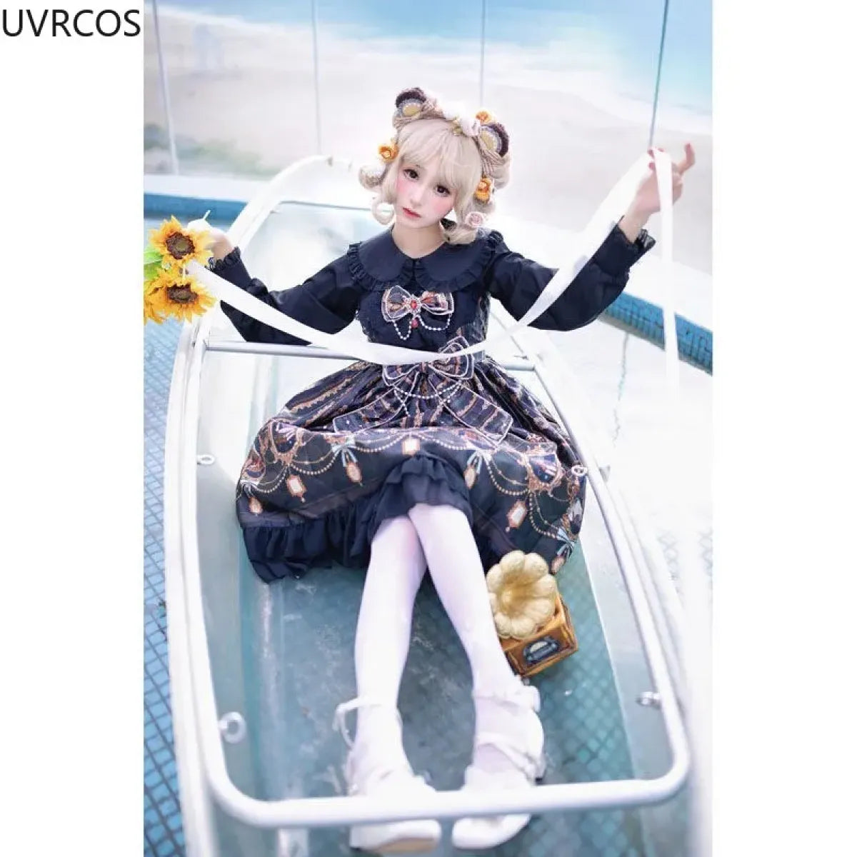 Victoria Vintage Gothic Lolita Star Bow JSK Dress - All Dresses - 4