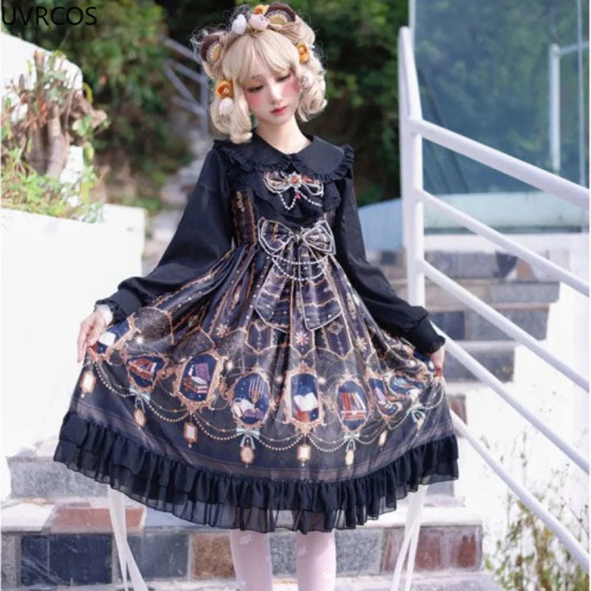 Victoria Vintage Gothic Lolita Star Bow JSK Dress - All Dresses - 6