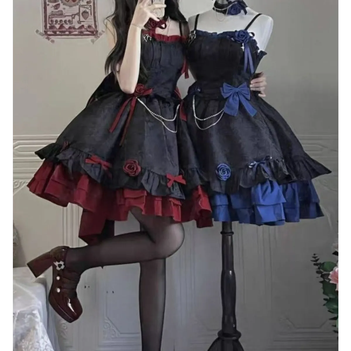 Dark Victorian Gothic Lolita Rose Dress - All Dresses - 4