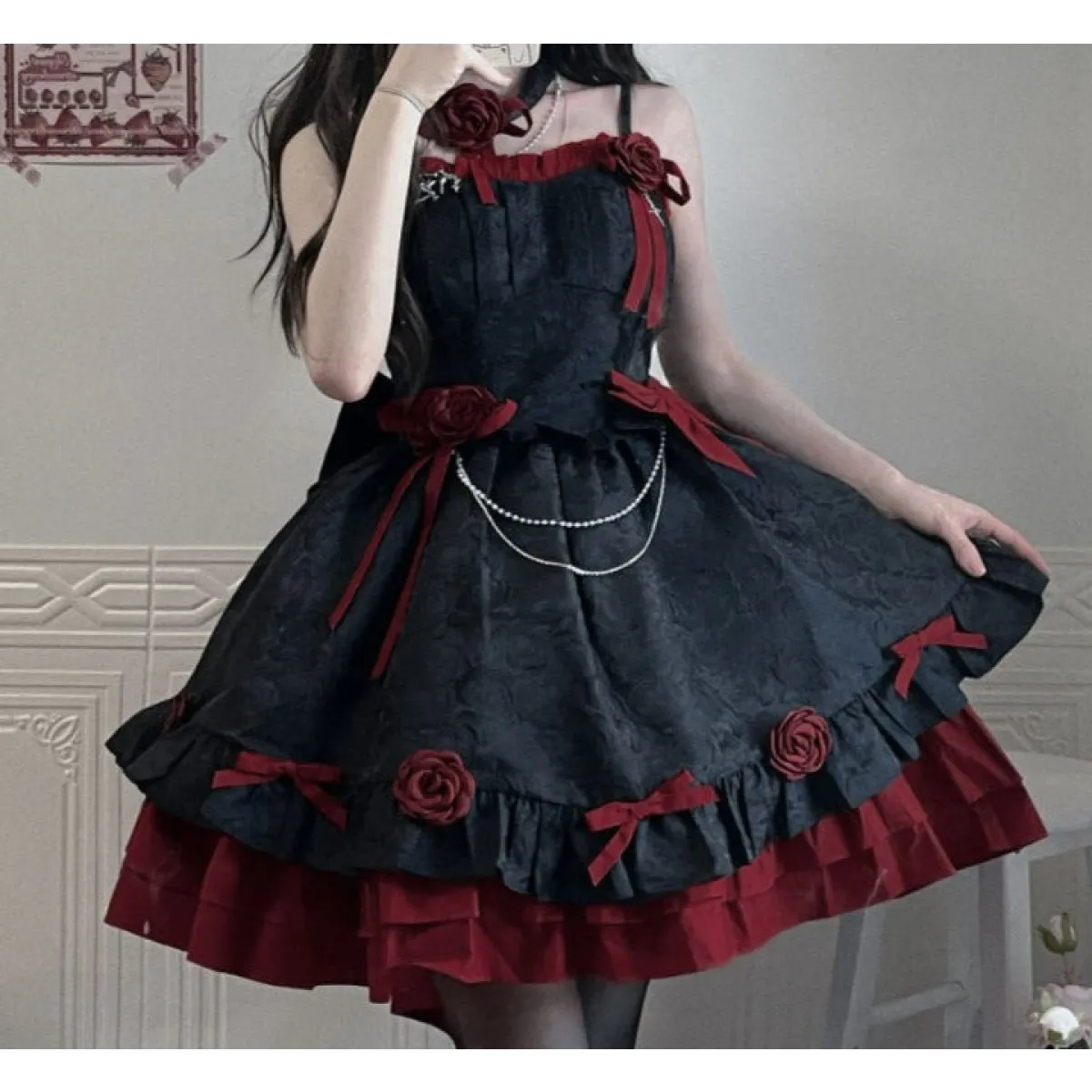 Dark Victorian Gothic Lolita Rose Dress Awaits You – Kawaii Stop