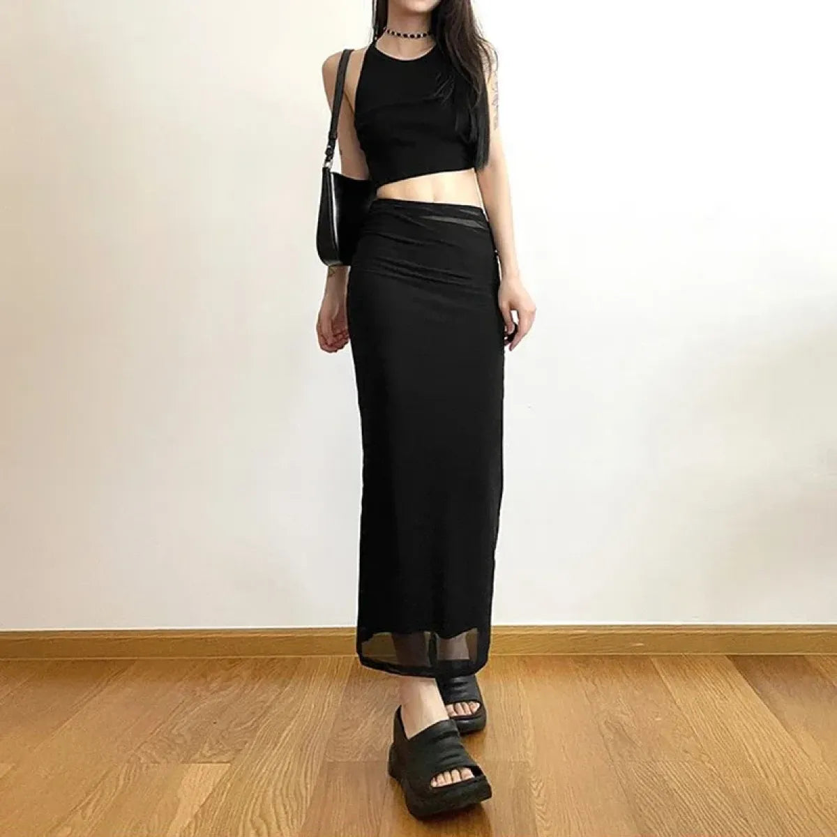 Gothic Mesh Maxi Skirt - Bottoms - Skirts - 3
