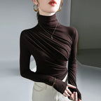 Gothic Pleated Turtleneck Top - Tops & Tees - Tops - 1