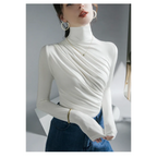 Gothic Pleated Turtleneck Top - Tops & Tees - Tops - 12