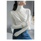 Gothic Pleated Turtleneck Top - Tops & Tees - Tops - 13