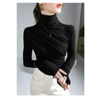 Gothic Pleated Turtleneck Top - Tops & Tees - Tops - 18