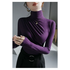Gothic Pleated Turtleneck Top - Tops & Tees - Tops - 21