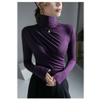 Gothic Pleated Turtleneck Top - Tops & Tees - Tops - 22