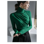 Gothic Pleated Turtleneck Top - Tops & Tees - Tops - 23