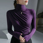 Gothic Pleated Turtleneck Top - Tops & Tees - Tops - 27