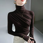 Gothic Pleated Turtleneck Top - Tops & Tees - Tops - 29