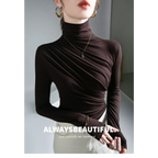 Gothic Pleated Turtleneck Top - Tops & Tees - Tops - 3