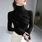 Gothic Pleated Turtleneck Top - Tops & Tees - Tops - 31