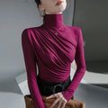 Gothic Pleated Turtleneck Top - Tops & Tees - Tops - 32