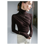 Gothic Pleated Turtleneck Top - Tops & Tees - Tops - 8