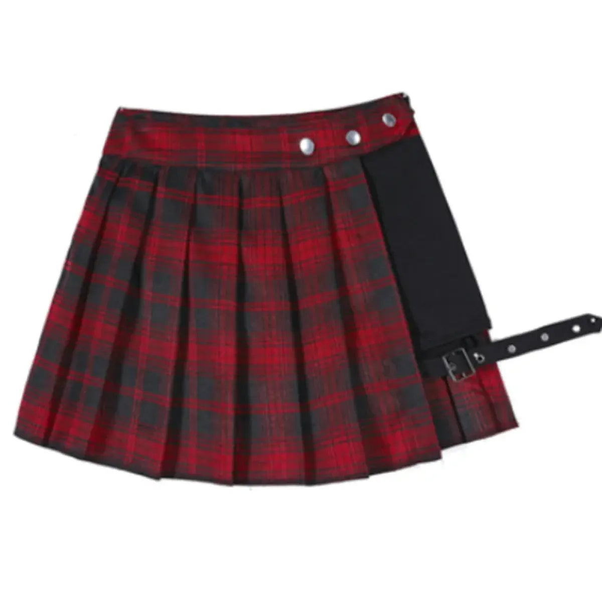 Gothic Punk Pleated Skort – Harajuku High Waist Buckle Mini Skirt Shorts - Best Sellers - Skirts - 7