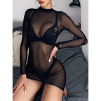 Gothic Sheer Mesh Bodycon Dress - All Dresses - Dresses - 2