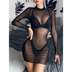 Gothic Sheer Mesh Bodycon Dress - All Dresses - Dresses - 5