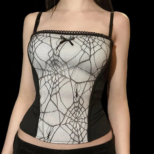Gothic Spider Lace Cami Top - Tops & Tees - Tops - 2