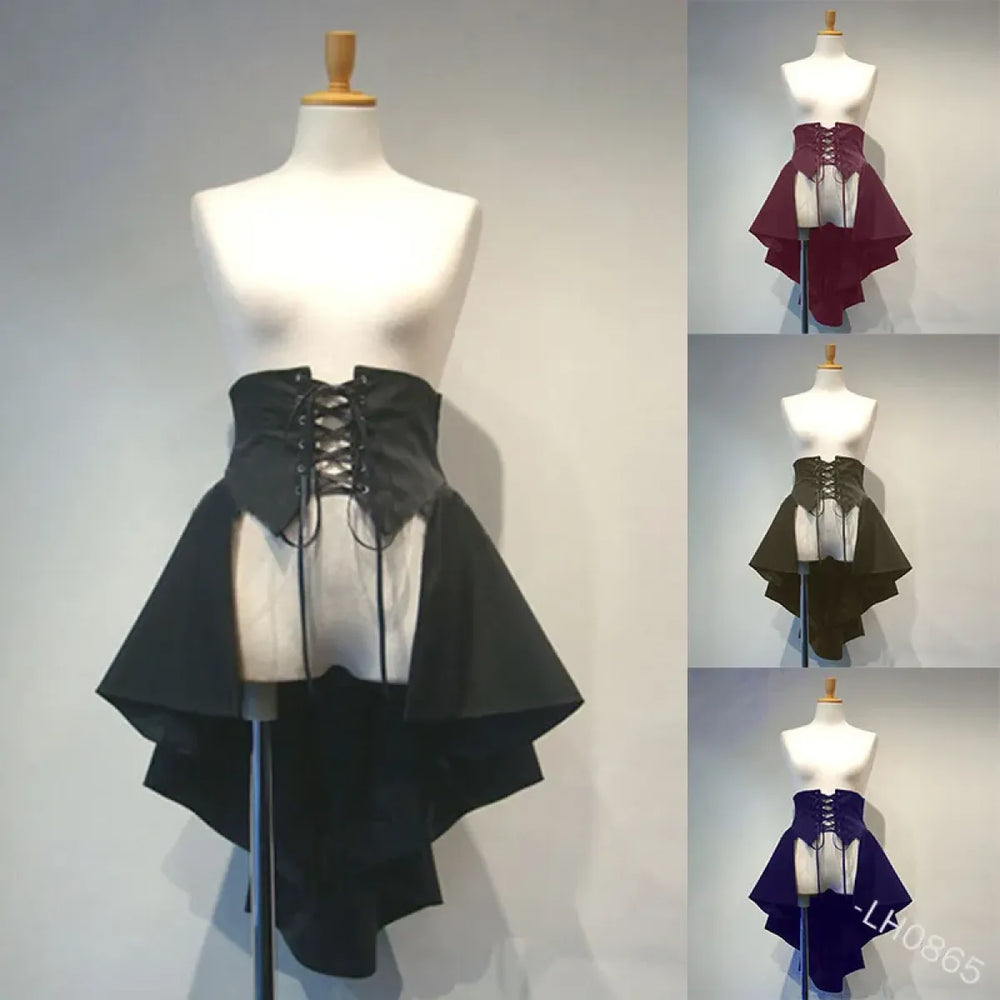 Gothic Steampunk Bustle Skirt – Victorian Corset Punk Style - Bottoms - Skirts - 1