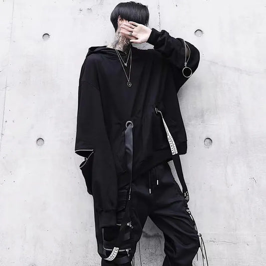 Gothic Techwear Black Hoodie - Hoodies & Sweatshirts - Shirts & Tops - 2024 - 1