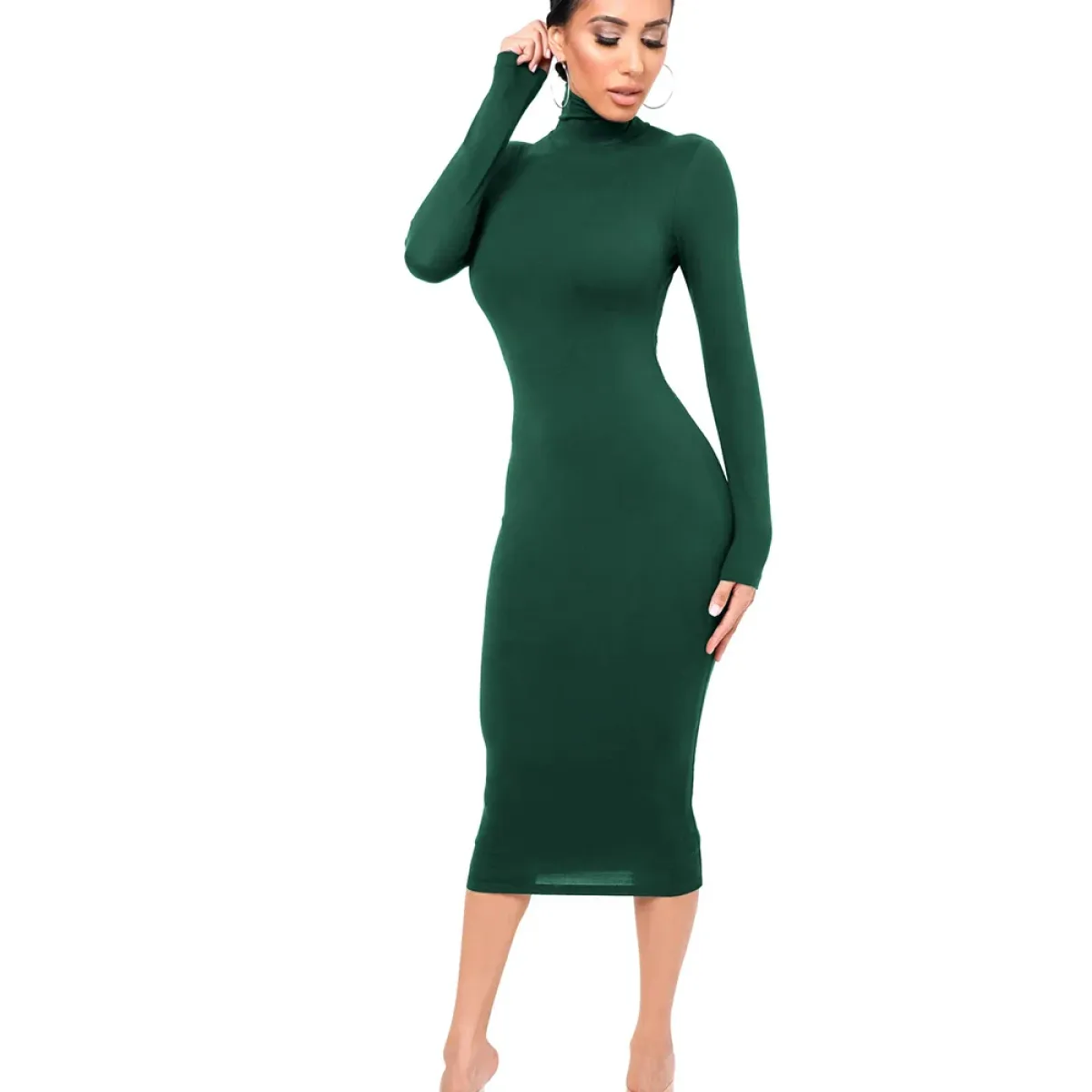 Gothic Turtleneck Bodycon Dress - All Dresses - bodycon - 12