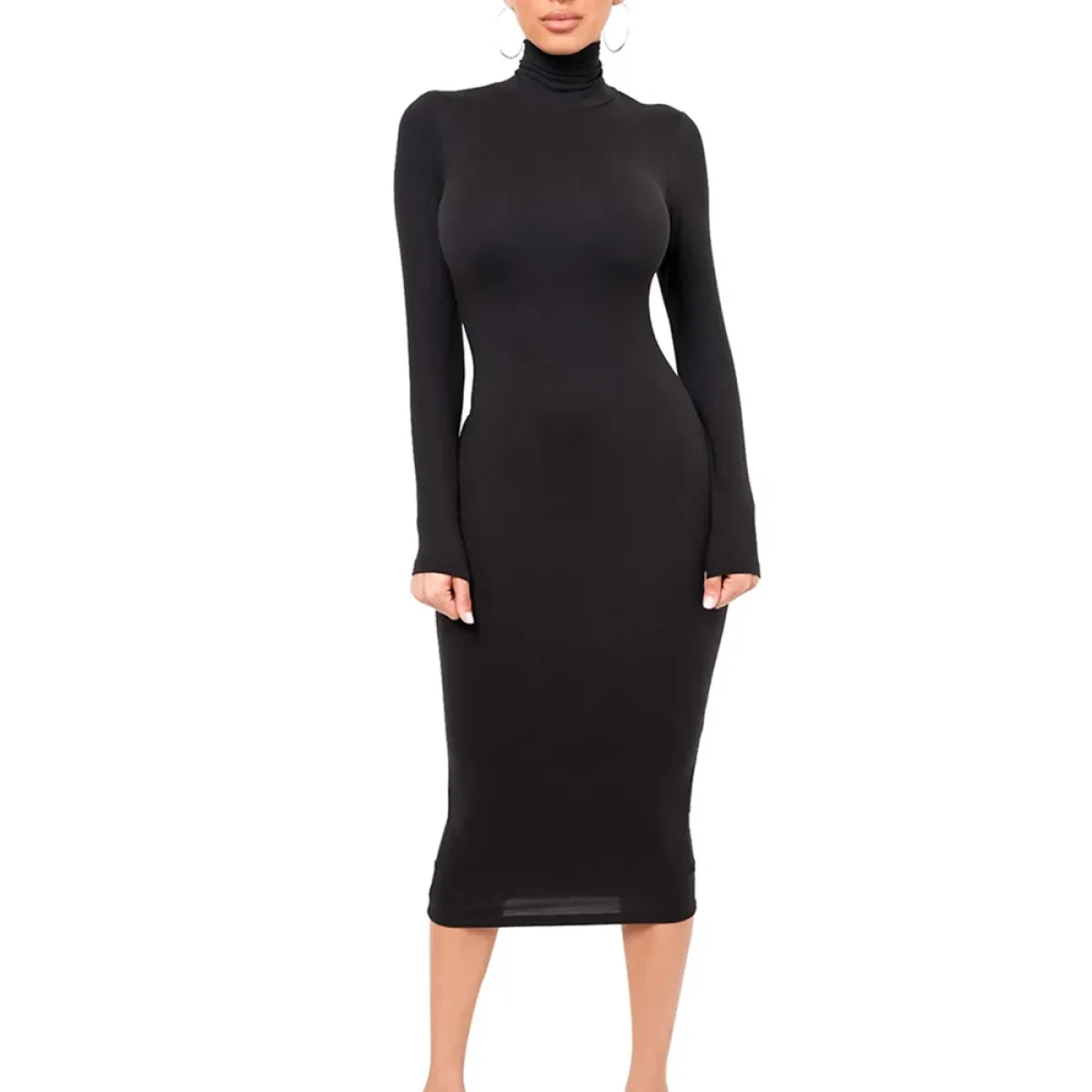 Gothic Turtleneck Bodycon Dress - All Dresses - bodycon - 13
